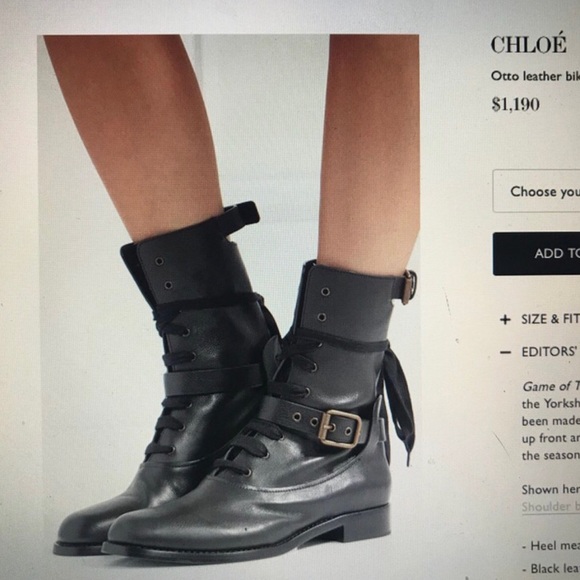 Chloe Shoes - CHLOE OTTO leather biker boots $1100